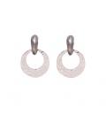 Zilverkleurige oorhangers met een grijs oorstukje