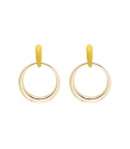 Trendy goudkleurige oorbellen met een geel oorstukje