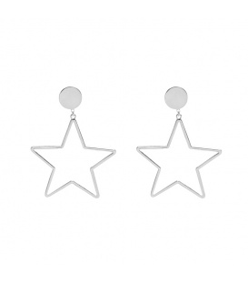 Zilverkleurige oorbellen met een hanger als een ster