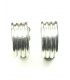 Zilverkleur oorclips met ribbel patroon