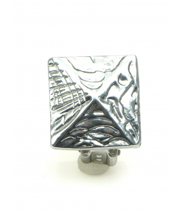 Vierkante metalen oorclips