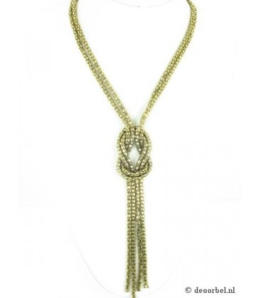 Mooie goudkleurige schakel halsketting 