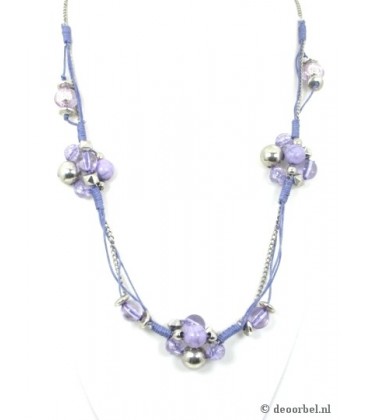 Mooie paarse kralenhalsketting