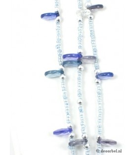 Blauwe kleine kralen halsketting