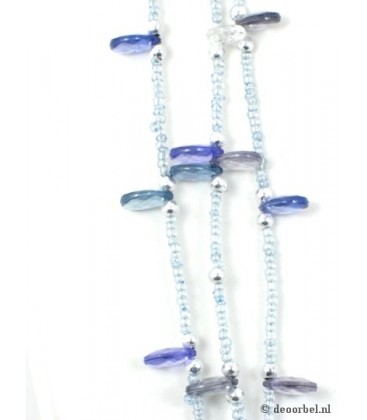 Blauwe kleine kralen halsketting