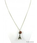 Bronskleurige halsketting met eiffeltoren als hanger