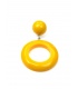Gele oorclips met ronde hanger