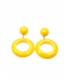 Gele oorclips met ronde hanger