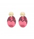 Roze slangenprint oorbellen in twee mooie neonkleuren