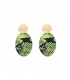 Groene slangenprint oorbellen in twee mooie neonkleuren