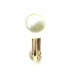 Witte kunstparel oorclips met goudkleurige clip. Diameter van de kunstparel is 1,2 cm.