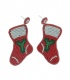 Rode oorbellen met als hanger leuke kerstsokken