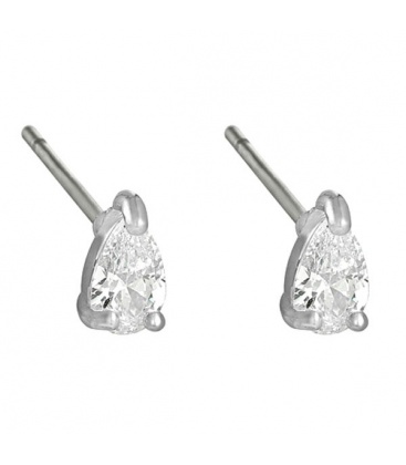 Zilverkleurige oorbellen met een heldere zirikonia steentje