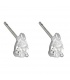 Zilverkleurige oorbellen met een heldere zirikonia steentje