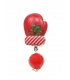 Rode kerst oorclips in de vorm van een handschoen