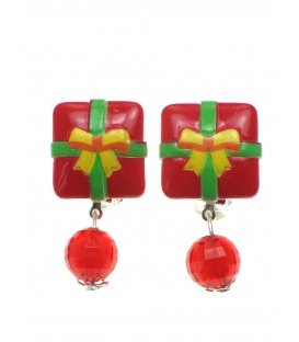 Vrolijk gekleurde kerst oorclips