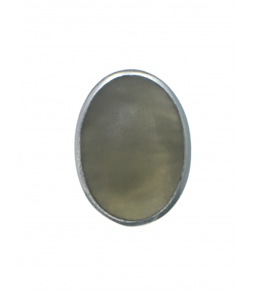 Culture Mix grijze ovale oorclips met zilverkleurige rand