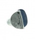 Ring van metaal met blauw en zilverkleurige deel (ringmaat 18 mm)