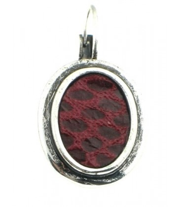 Zilverkleurige oorbellen met rode tijgerprint