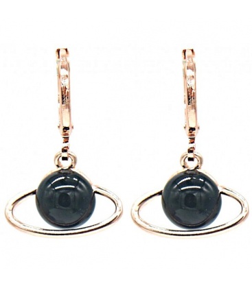 Rose goldkleurige oorbellen met een mooie hanger