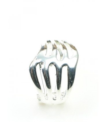 Zilverkleurige oorbellen met een mooi motief en klaphaak