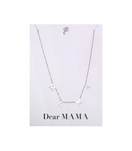 Leuke zilverkleurige halsketting met de letters MAMA