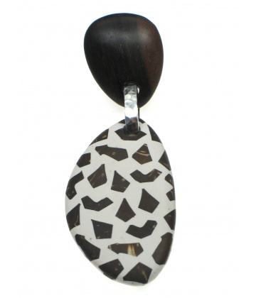 Culture Mix oorbellen creme met bruine stipen