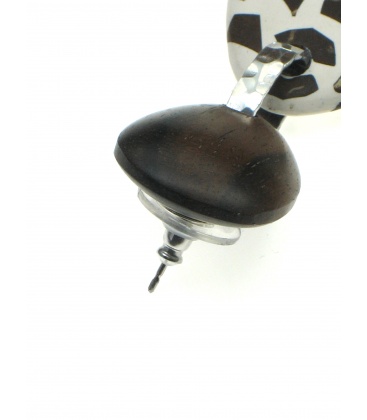 Culture Mix oorbellen creme met bruine stipen