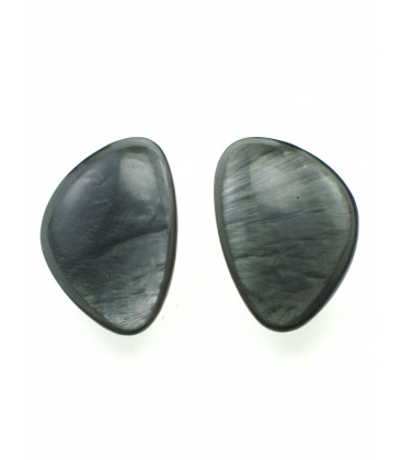 Culture Mix grijze oorclips met parelmoer inleg 