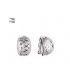 Zilverkleurige oorclips met een open motief en zirkonia steentjes