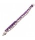 (zelf) Metalen schakelarmband met paars koord