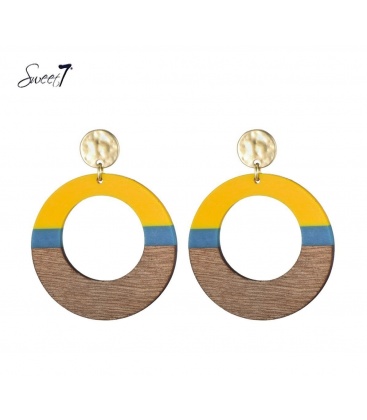 Gekleurde oorbellen met een goudkleurig oorstukje