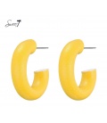 Gele ronde oorbellen (5 cm.)