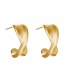Goudkleurige oorbellen met gedraaid design