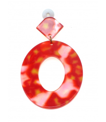 Rood met gele dunne oorclips
