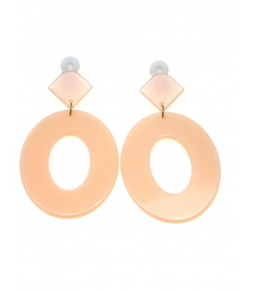 Zalmroze dunne oorclips