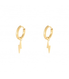 Goudkleurige oorbellen met een bliksemschicht 