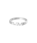 Zilverkleurige ring 'love' (18)