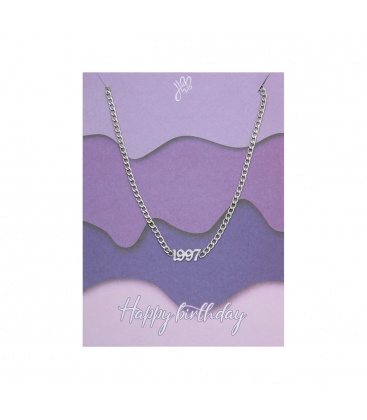 Zilverkleurige halsketting geboortejaar 1997
