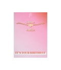 Goudkleurige armband met geboortejaar 1988 en verjaardagskaart