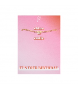 Goudkleurige armband met geboortejaar 1995 en verjaardagskaart