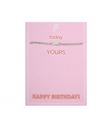 Zilverkleurige armband met geboortejaar 1991 en verjaardagskaart