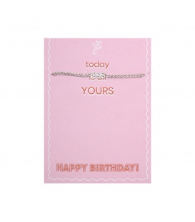 Zilverkleurige armband met geboortejaar 1998 en verjaardagskaart