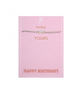 Zilverkleurige armband met geboortejaar 1987 en verjaardagskaart