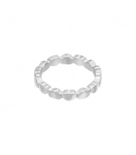 Zilverkleurige ring met verbonden hartjes (16)