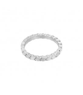 Zilverkleurige ring met verbonden sterretjes (16)
