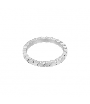Zilverkleurige ring met verbonden sterretjes (16)