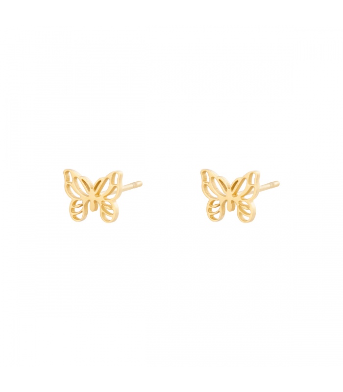 Luchtvaart gips Mannelijkheid Goudkleurige oorbellen in vlindervorm