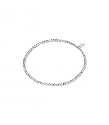 Zilverkleurige armband van kleine kralen