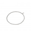 Zilverkleurige armband van kleine kralen